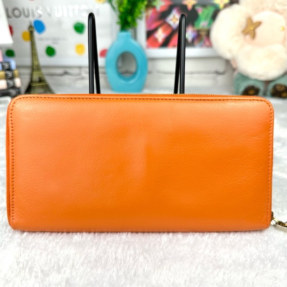 Celine Orange Leather long zippy wallet zip around wallet - Picture 2 of 16